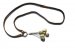 Kiezels hanger op lange leren ketting