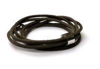 Leren armband met grote RVS buis kraal